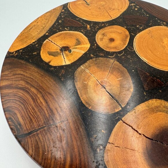 Round Reclaimed Wood Trivet "Country Wood - Picture 7 of 9